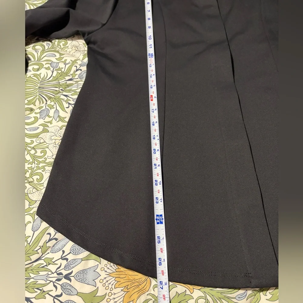 Soft Surroundings Black Mattea Faux Leather Cuff Tunic Shirt - Picture 9 of 12